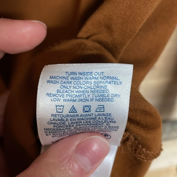 Lands’ End Size Med Petite Brown Crewneck Long Sleeve Soft Relaxed Fit T-Shirt - Picture 5 of 6